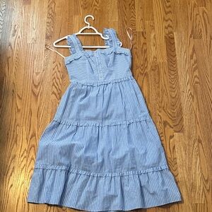 Blue Striped Gal Meets Glam Dress